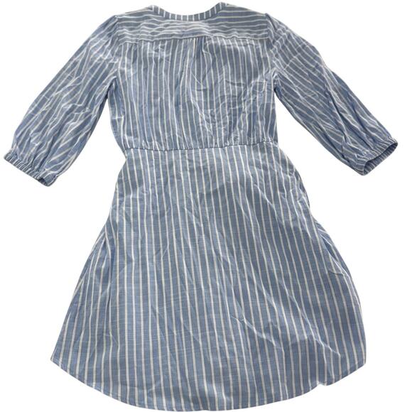 Evereve Dress Womens Small Blue White Striped Maisy Tie Waist‎ Button Down New - Picture 3 of 9